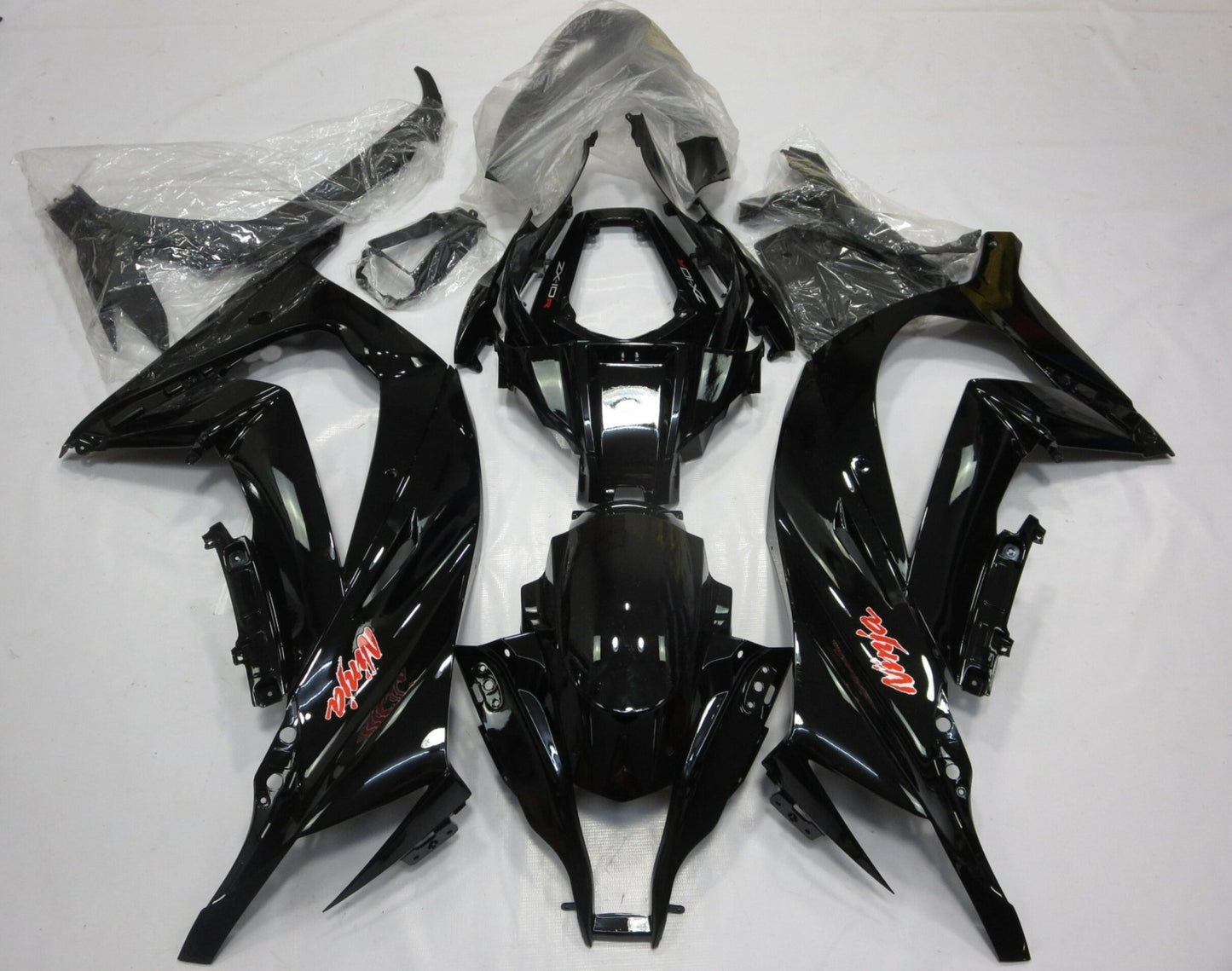 Kawasaki Ninja ZX10R Fairings (2011-2015) Black, Red from KingsMotorcycleFairings.com