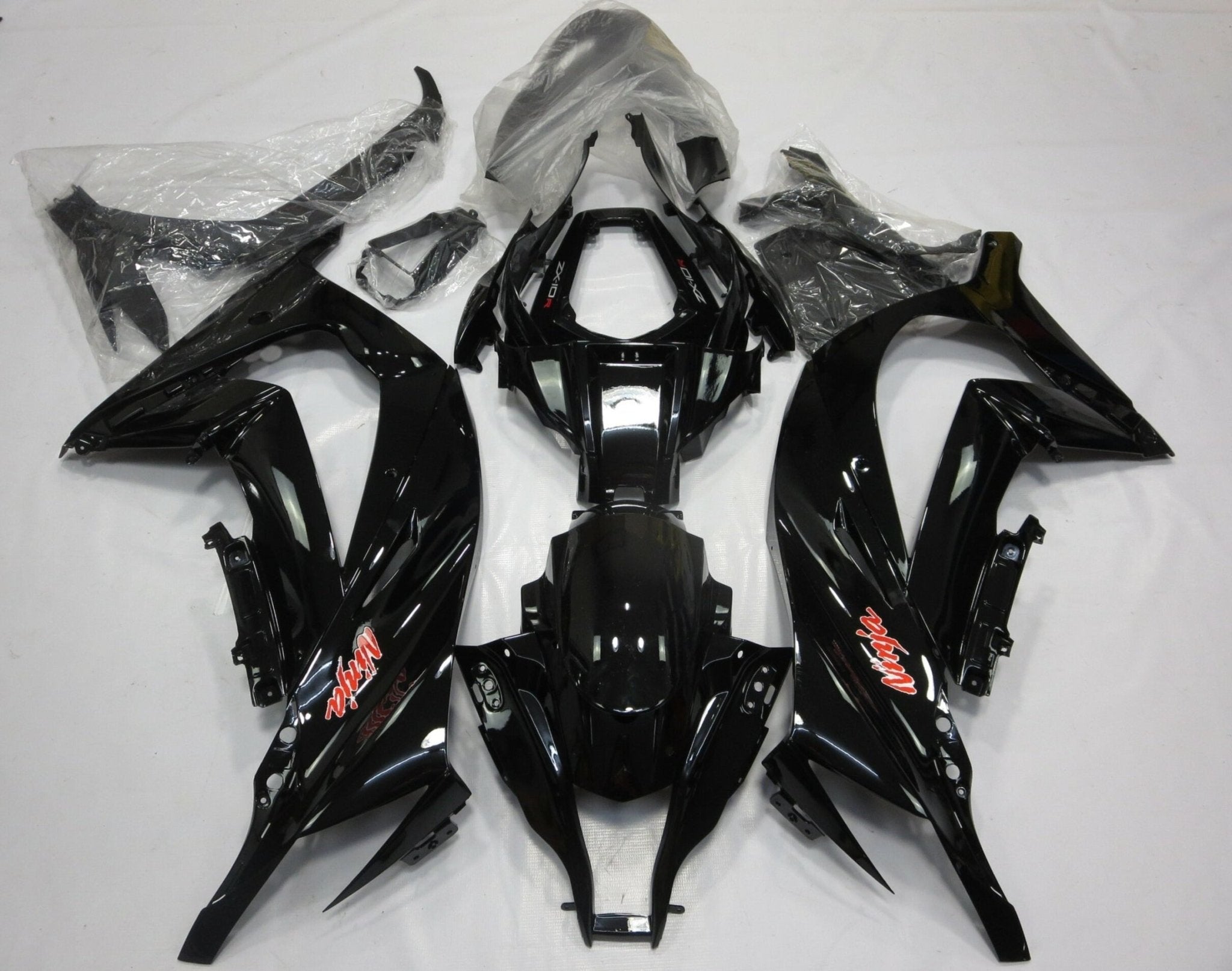 Kawasaki Ninja ZX10R Fairings (2011-2015) Black, Red from KingsMotorcycleFairings.com