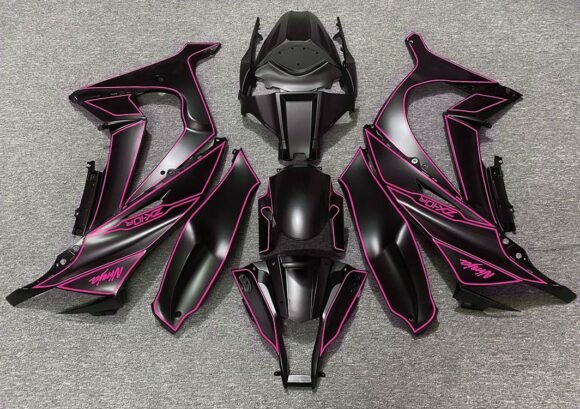Kawasaki Ninja ZX10R Fairings (2011-2015) Matte Black, Pink from KingsMotorcycleFairings.com