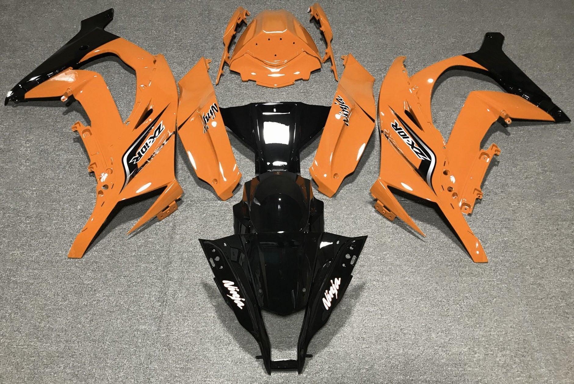 Kawasaki Ninja ZX10R Fairings (2011-2015) Orange, Black at KingsMotorcycleFairings.com