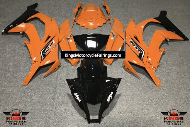 Kawasaki Ninja ZX10R Fairings (2011-2015) Orange, Black from KingsMotorcycleFairings.com