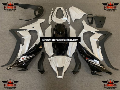 Kawasaki Ninja ZX10R Fairings (2011-2015) Pearl White, Black at KingsMotorcycleFairings.com