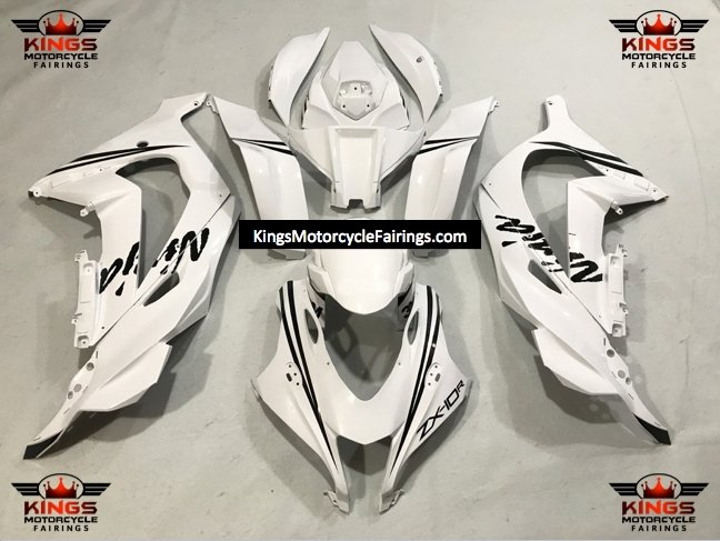 Kawasaki Ninja ZX10R Fairings (2016-2020) White, Black at KingsMotorcycleFairings.com