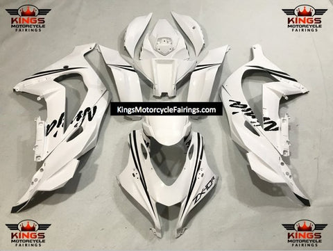 Kawasaki Ninja ZX10R Fairings (2016-2020) White, Black at KingsMotorcycleFairings.com