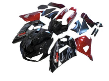 Kawasaki Ninja ZX14R Fairings (2006-2011) Black, Candy Red, Silver Flames at KingsMotorcycleFairings.com
