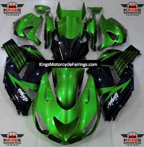 Kawasaki Ninja ZX14R Fairings (2006-2011) Green, Black at KingsMotorcycleFairings.com