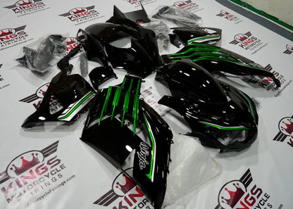 Fairings for Kawasaki Ninja ZX14R (2012-2024) Black, Metallic Green, Silver at KingsMotorcycleFairings.com