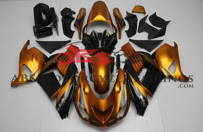 Fairings for Kawasaki Ninja ZX14R (2012-2024) Gold Orange, Black at KingsMotorcycleFairings.com