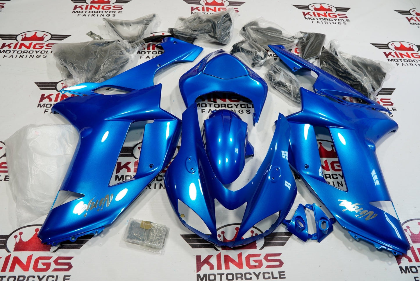 Kawasaki Ninja ZX6R 636 Fairings (2007-2008) Blue at KingsMotorcycleFairings.com