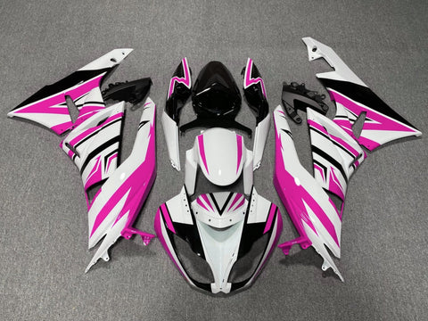 Kawasaki Ninja ZX6R 636 Fairings (2009-2012) White, Pink, Black at KingsMotorcycleFairings.com