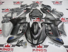 Kawasaki Ninja ZX6R Fairings (2007-2008) Matte Silver, Black, Punisher Skulls at KingsMotorcycleFairings.com