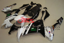 Kawasaki ZX10R Fairings (2008-2010) Black, White Monster Energy at KingsMotorcycleFairings.com