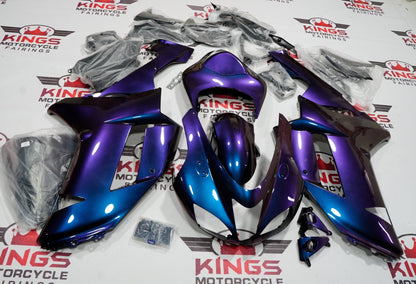 Kawasaki ZX6R 636 (2007-2008) Purple, Blue Chameleon Fairings at KingsMotorcycleFairings.com