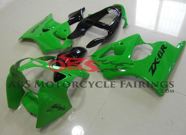 Kawasaki ZX6R 636 Fairings (2000-2002) Green, Black at KingsMotorcycleFairings.com