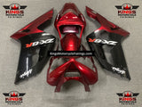 Kawasaki ZX6R 636 Fairings (2003-2004) Black, Dark Red, White at KingsMotorcycleFairings.com