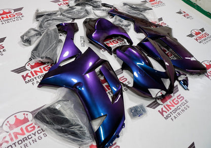 Kawasaki ZX6R 636 Fairings (2007-2008) Purple, Blue Chameleon from KingsMotorcycleFairings.com