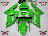 Kawasaki ZX6R Fairings (2003-2004) Green, Gold, Black at KingsMotorcycleFairings.com