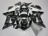 Kawasaki ZX6R Fairings (2005-2006) Black, White Corona Tribal at KingsMotorcycleFairings.com