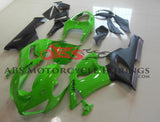 Kawasaki ZX6R Fairings (2005-2006) Green, Black at KingsMotorcycleFairings.com