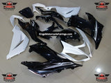 Kawasaki ZX6R Fairings (2013-2018) White Gloss, Black at KingsMotorcycleFairings.com