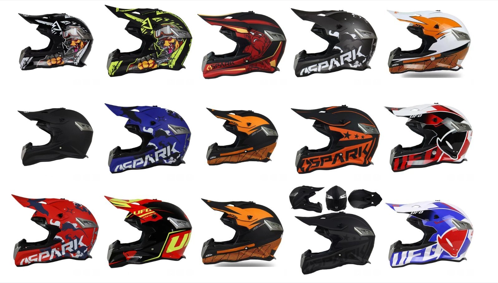 Matte Black & Matte White Dirt Bike Motorcycle Helmet at KingsMotorcycleFairings.com