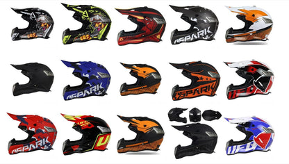 Matte Black & Matte White Dirt Bike Motorcycle Helmet at KingsMotorcycleFairings.com