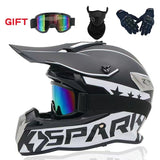 Motocross Helmet - Matte Black & Matte White at KingsMotorcycleFairings.com