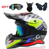 Motocross Helmet - Black, White, Yellow & Blue Fox Racing at KingsMotorcycleFairings.com