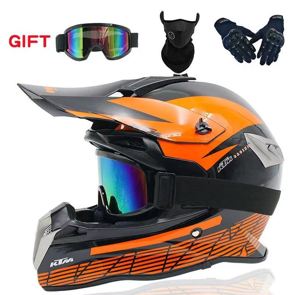 Motocross Helmet - Orange & Black at KingsMotorcycleFairings.com