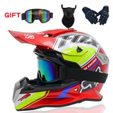 Motocross Helmet - Red, White, Yellow, Black & Blue Fox Racing at KingsMotorcycleFairings.com