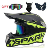 Motocross Helmet - Matte Black & Neon Yellow at KingsMotorcycleFairings.com