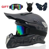 Motocross Helmet - Matte Black Stars & Stripes at KingsMotorcycleFairings.com