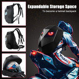 LED Hard Shell Waterproof Motorcycle Helmet Backpack is brought to you by Kings Motorcycle Fairings - KingsMotorcycleFairings.com