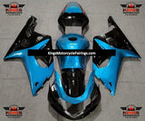 Light Blue and Black Fairing Kit for a 2000, 2001, 2002 & 2003 Suzuki GSX-R750 motorcycle