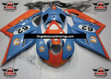 Light Blue and Orange Gulf #62 Fairing Kit for a 2007, 2008, 2009, 2010, 2011, 2012, 2013 & 2014 Ducati 848 motorcycle