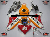 Red, Orange and White Repsol 93 Fairing Kit for a 2008, 2009, 2010 & 2011 Honda CBR1000RR motorcycle
