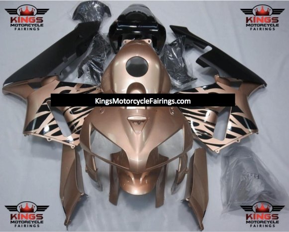 Honda CBR600RR (2005-2006) Light Rose Gold & Black Tribal Fairings