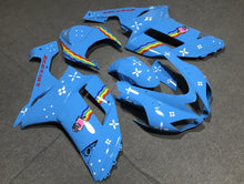 Light Blue and Rainbow Fairing Kit for a 2007 & 2008 Kawasaki Ninja ZX-6R 636 motorcycle