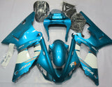 Light Blue, White and Silver Fairing Kit for a 2000 & 2001 Yamaha YZF-R1 motorcycle