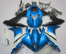 Light Blue, White, Silver and Matte Black Fairing Kit for a 2004, 2005 & 2006 Yamaha YZF-R1 motorcycle