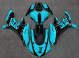 Turquoise Blue, Black and Red Fairing Kit for a 2015, 2016, 2017, 2018 & 2019 Yamaha YZF-R1 motorcycle