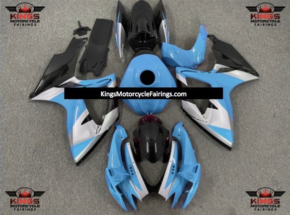 Suzuki GSXR600 (2006-2007) Light Blue, Silver & Black Fairings