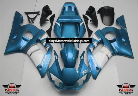 Yamaha YZF-R6 (1998-2002) Light Blue, White & Silver Fairings