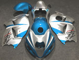 Light Blue and Silver Fairing Kit for a 1999, 2000, 2001, 2002, 2003, 2004, 2005, 2006, & 2007 Suzuki GSX-R1300 Hayabusa motorcycle
