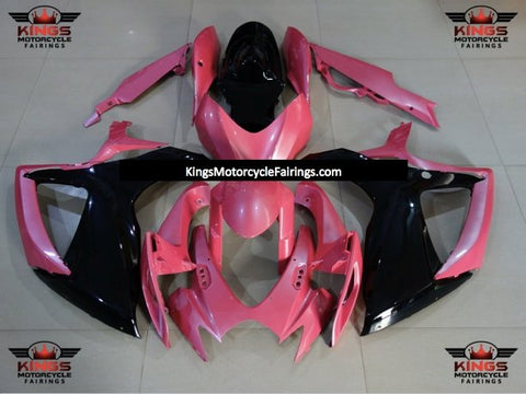 Light Pink and Black Fairing Kit for a 2006 & 2007 Suzuki GSX-R750 motorcycle