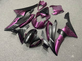 Purple and Matte Black Fairing Kit for a 2008, 2009, 2010, 2011, 2012, 2013, 2014, 2015 & 2016 Yamaha YZF-R6 motorcycle