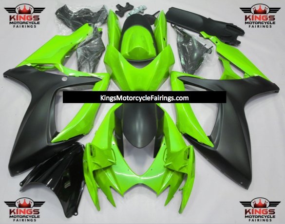 Shop Suzuki GSXR600 Fairings (2006-2007) Lime Green, Matte Black from KingsMotorcycleFairings.com