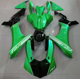 Green, Black and White Fairing Kit for a 2015, 2016, 2017, 2018 & 2019 Yamaha YZF-R1 motorcycle