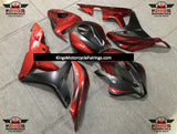 Matte Black and Candy Apple Red Fairing Kit for a 2007 and 2008 Honda CBR600RR motorcycle