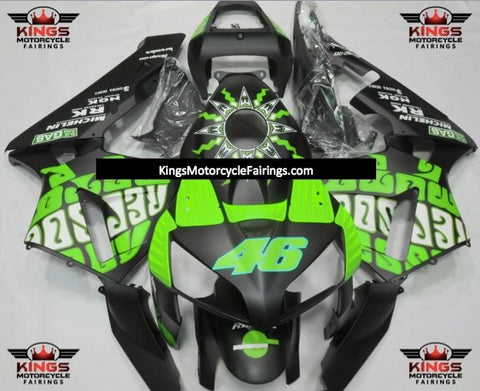 Honda CBR600RR (2003-2004) Matte Black & Neon Green Rossi Repsol Fairings